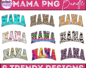 Trendy Mama PNG, Varsity font Mama png Bundle, Mothers Day png bundle, mom sublimation download, Varsity Mama, Mama png, Mama digital print