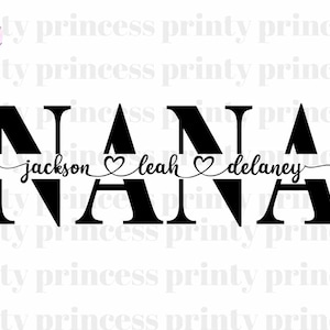 Nana SVG, PNG, PDF Split Nana frame svg, Svg fête des mères, maman couper fichier, contour Nana, Nana png, fichier svg silhouette cricut