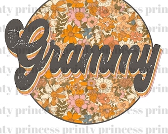 Floral Grammy PNG, Retro Nana Png, Boho Sublimation, png, grandma png, Mothers Day PNG, Mom Sublimation Design, Mama Shirt, Design Download