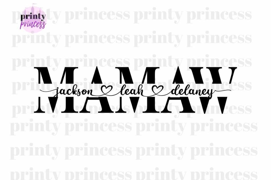 Mamaw SVG, PNG, PDF Split Mamaw Frame Svg, Mother’s Day Svg, Mom Cut