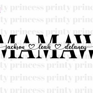 Mamaw SVG, PNG, PDF Split Mamaw frame svg, Mother&#39;s Day Svg, mom cut file, Grandma outline, Nana png, cricut silhouette svg cut file