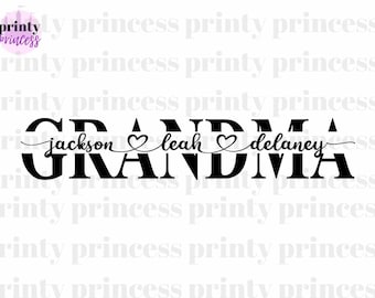 Grandma SVG, PNG, PDF Split Grandma frame svg, Mother's Day Svg, mom cut file, Grandma outline, Mimi png, cricut silhouette svg cut file
