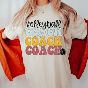 Entrenador de voleibol SVG - Diseño de sublimación de voleibol - Entrenador PNG - Diseño retro de voleibol Png - Deportes png Descargas