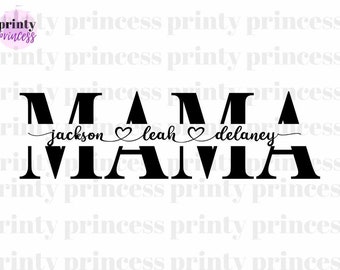 Mamá SVG, PNG, PDF Split Mama frame svg, Día de la Madre Svg, archivo de corte de mamá, esquema de mamá, Mamá png, silueta cricut svg archivo de corte