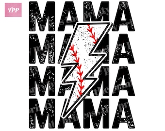 Digitaler Download Baseball Mom Blitz Retro Distressed PNG Sublimation Datei Baseball Mama Aufbügeln Design Instant Download Digital png