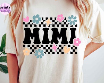 Mimi SVG, file di sublimazione PNG retrò, MIMI Iron On Design Download istantaneo PNG digitale, file SVG della nonna, Download istantaneo, File camicia Mimi