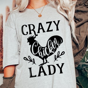 Crazy Chicken Lady SVG, PNG, eps, dxf, Funny Chicken Shirt Design, Chickens png, chicken svg, commercial use okay by The Printy Princess
