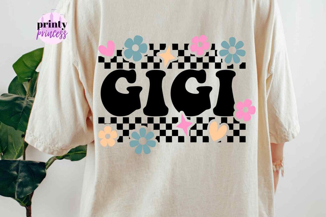 Digital Download GIGI Svg, Retro PNG Sublimation File, Mama Iron on Design Instant Download