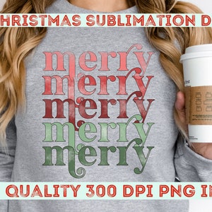 Christmas Sublimation Design, Christmas Sublimation, Mer Retro Merry png, Holiday Designs Downloads, Holiday Sublimation PNG, png design