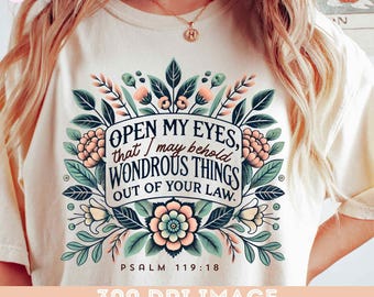 Koszulka chrześcijańska PNG Psalm 119 Grafika chrześcijańska dla kobiet Sztuka Jezusa Religijny werset biblijny Chrześcijańskie Pismo Święte Plik PNG