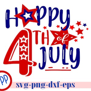 Happy 4th of Juli svg, Fourth of Juli svg, juli vierter png, dxf, eps geschnitten Datei Cricut Silhouette