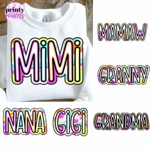Ensemble PNG pour la fête des mères, grand-mère PNG, néon PNG, doodle png, grand-mère fluorescent png, maman png, vie de maman png, coloré mimi png, grand-mère design