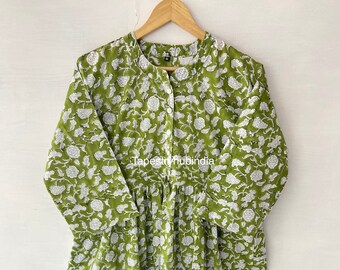 Women Dress Hand Print Dress,Cotton Dress,Block Print Dress,Cotton Block Dress,Women Dress,Floral Summer Dress