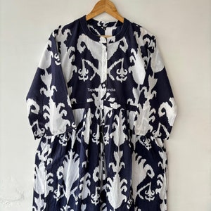 Handblock Cotton dress, Skater Cotton Dress, Long Cotton Dress, Midi Cotton dress, Short Cotton Dress
