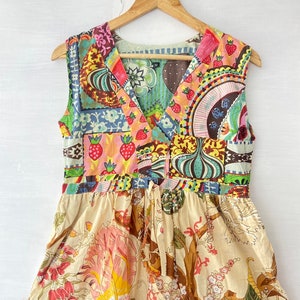Patchwork Cotton Fleece Long Sleeve Dress main image 1