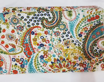Indian Handmade Floral Kantha Bedspread Multi Size Kantha Bedspread Cotton Blanket