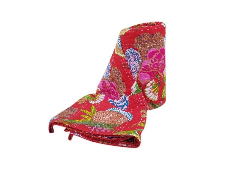 Kantha throw, Kantha bedding Kantha sofa cover Kantha quilt New Jaipur Indian Kantha bed cover