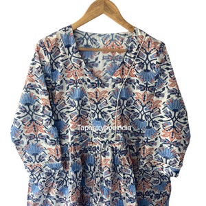 Floral Hand Print Dress,Handblock Cotton Dress,Indian Print Dress,Cotton Block Dresss,Block Print Dress,Long Dresses