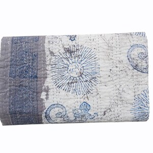 Indian Patch Work Cotton Kantha Quilt Queen Bedspreads Throw Blanket Handmade Kantha Quilt, King Size Kantha Quilt, Patch Quilt, Bed Cover