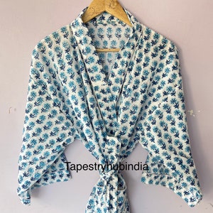 Block print Robes Cotton Kimono Robe Kimono Robes Dressing Gown Women&#39;s Cotton Robe Bridesmaid robe best gifts for her