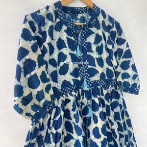 Indigo Hand Blockprinted Short Dress main image 1