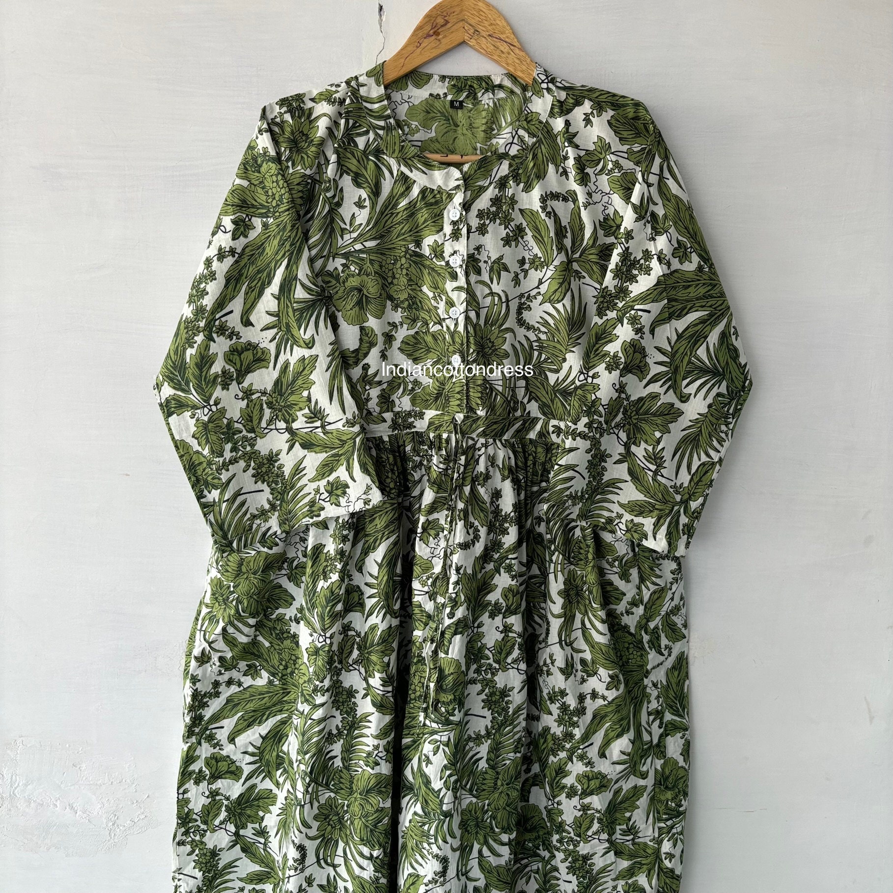 Hayden Organic Cotton Block Print Dress | Antique Wildflower Cream/Red/Green main image 0