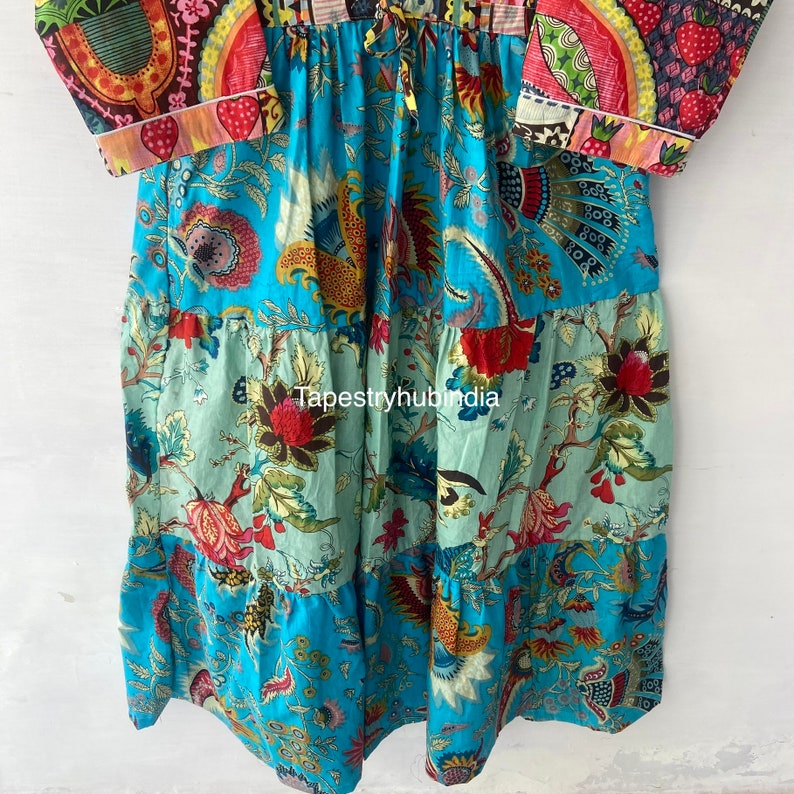 Hand Block Printed dress Summer Dress Printed Dress Cotton Dress Floral print Handmade Made in India Block Print Dress, immagine 6