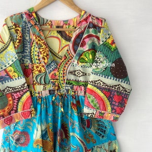 Ivory Hand Block Printed Double Layer Dress main image 0