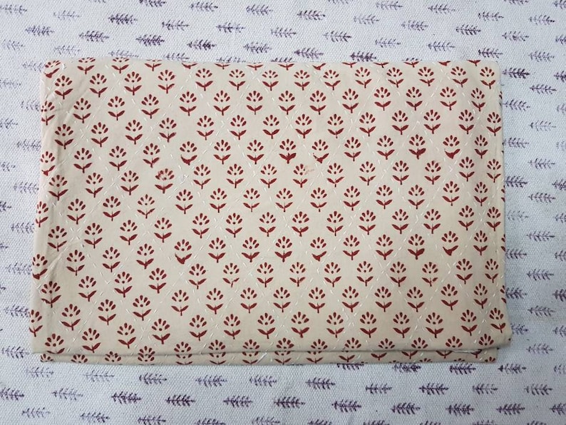 Indian handmade new floral pattern kantha quilt blanket Queen bedspread 108x90