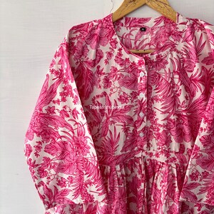 Blossom Cotton Maxi Dress - Aya Orange Blockprint