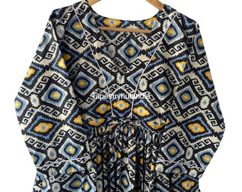 Block print Dress,Indian Cotton Dress,Geometric Cotton IndianDress,Handblock Print Dress,Indian Block Print,Indian Dress,Hand Print Dress