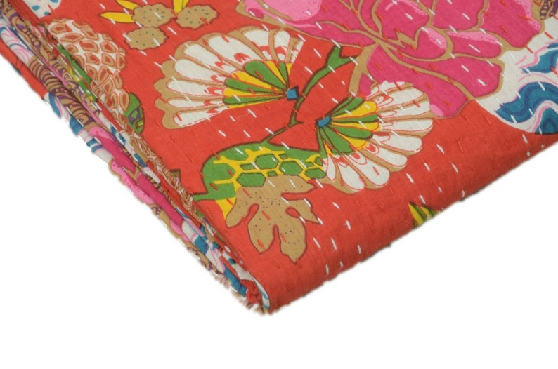 Kantha throw, Kantha bedding Kantha sofa cover Kantha quilt New Jaipur Indian Kantha bed cover
