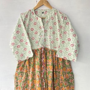 New Block print  cotton   Maxi Dress , Handmade , Cotton Summer Beach Dress , Custom Dress for Women&#39;s Wear, Gift for Her