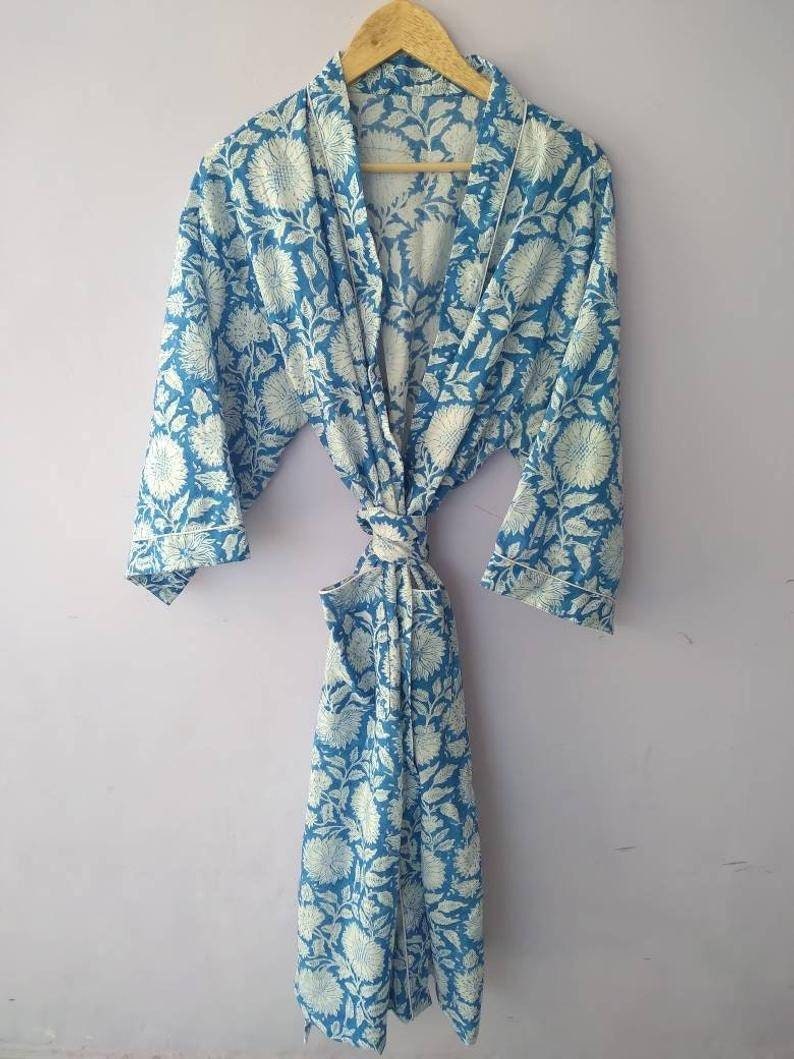 Robes for Women Cotton Kimono Robe Bridesmaid Robes Unisex | Etsy