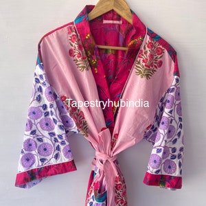 Patchwork Cotton Print Robes, Kimono Robe Floral Print Robe, Cotton Kimono Robe, Shower Robe, Maternity Robe, Delivery Robe Kimono Cardigan