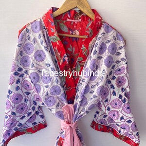 Indian Black Floral Cotton Kantha Robes|| Bohemian Kantha Robes for Womens|| Vintage Cotton Quilting Jackot Robes|| Floral Jackot Robes.