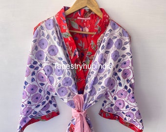 Indian Black Floral Cotton Kantha Robes|| Bohemian Kantha Robes for Womens|| Vintage Cotton Quilting Jackot Robes|| Floral Jackot Robes.
