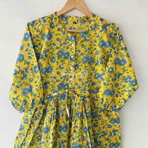 Hand Block Printed Dress| Summer Dress| Printed Dress Cotton Dress ...
