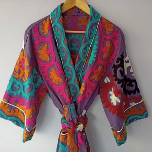 Suzaniprint Kimono Robe, mothers day, Dressing gown, Vintage kimono, Bridesmaid robes, Boho kimono, Bridal Robe, Kimono dress,