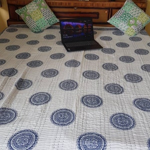 Indian Kantha Quilt Kantha Bedspread Indian Cotton bed cover Kantha Quilts cotton Kantha Quilt Queen kantha And Twin Kantha Quilt