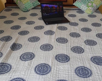 Indian Kantha Quilt Kantha Bedspread Indian Cotton bed cover Kantha Quilts cotton Kantha Quilt Queen kantha And Twin Kantha Quilt
