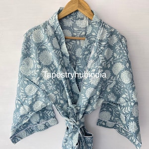 EXPRESS DELIVERY- Cotton kimono Robes, Bird print Kimono, Soft and comfortable Bath robes, wrap dress, House Coat Robe
