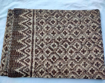 Indian Kantha Throw, Indian Cotton Kantha Quilts,Kantha Bedspread , 100% cotton, Handblock Kantha Quilt,Gudari Cotton