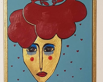 Decorative Abstract Wall Painting on Wooden Frame 60 x 20 cm