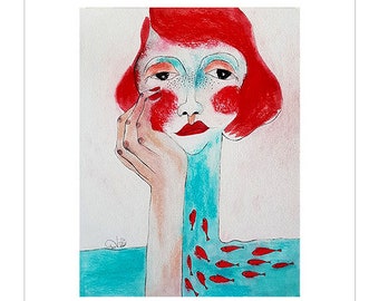 Happy Fishes – Blue (print)