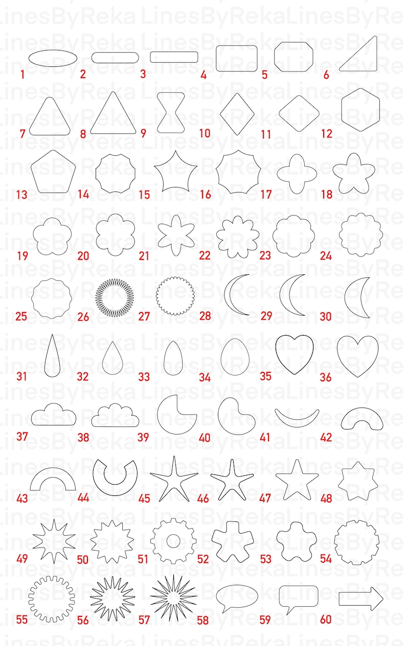 60 Rounded Shapes SVG & PNG Bundle, Minimal Geometric Forms, Soft ...