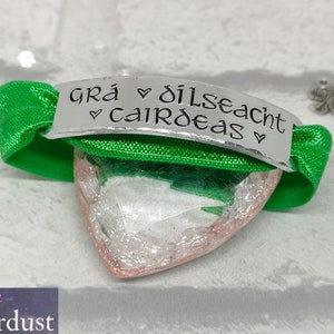 Hand Stamped Gaelic Claddagh Bracelet: Love Loyalty Friendship
