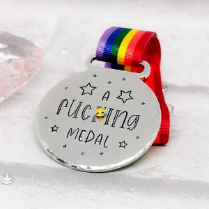 A Fucking Medal Sarcastic Gift, Funny Hand Stamped Swear word, mature content