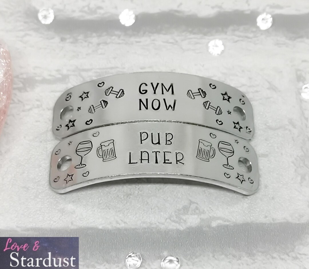 Gym Now Pub Later Trainer Tags Fun Shoe Lace Charms Athletic Etsy