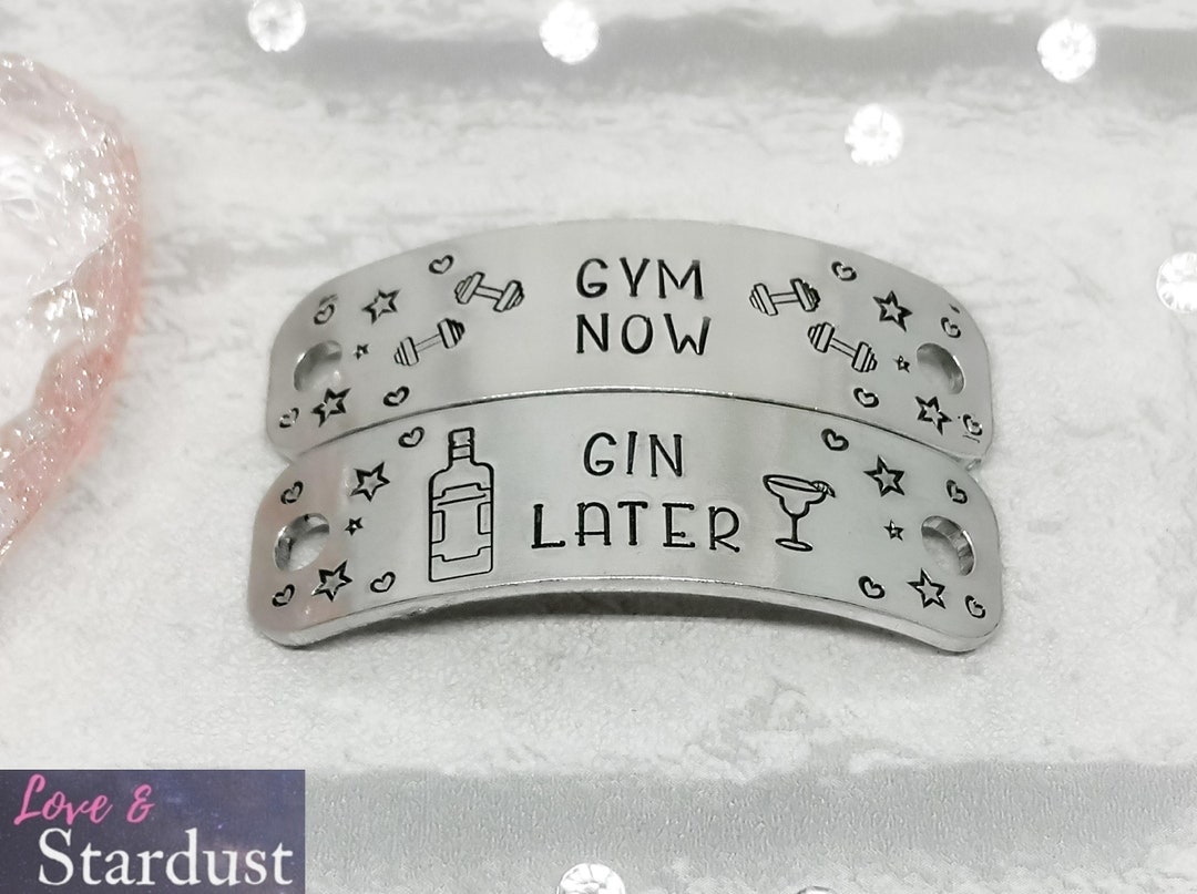 Gym Now Gin Later TRAINER TAGS Fun Shoe Lace Charms Athletic Etsy